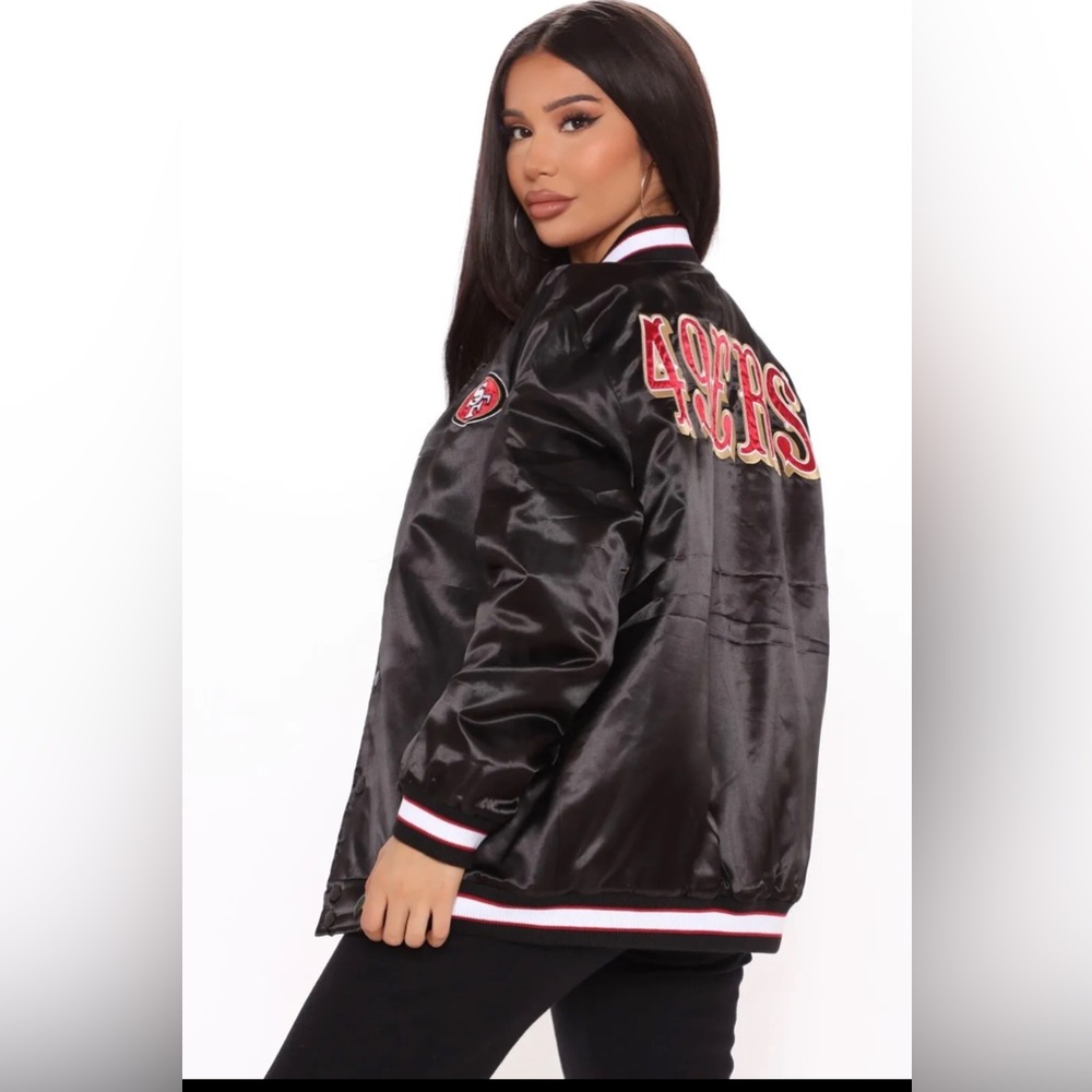 COPY - New San Francisco 49ers women’s black satin jacket